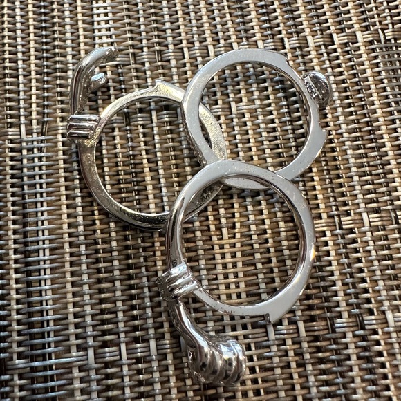 Sterling Silver Holding Hands GIMMEL Ring Love Friendship Marriage Heart Sz 5.75 - Picture 12 of 13